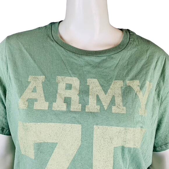 US Army Womans Sz 2X Plus Crewneck T-Shirt Green Army 75 Short Sleeve Crop NWT - Picture 3 of 7